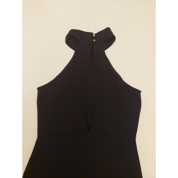 Discovery Black Bodycon Asymmetrical Hem Halter Dress Sz S - Picture 6 of 10